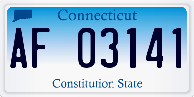 CT license plate AF03141