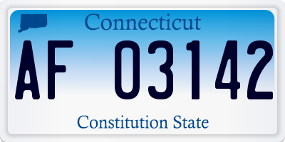 CT license plate AF03142