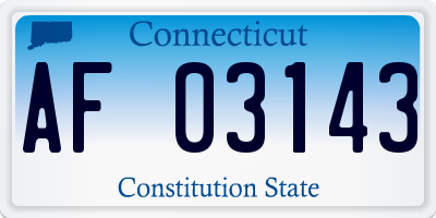 CT license plate AF03143