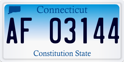 CT license plate AF03144