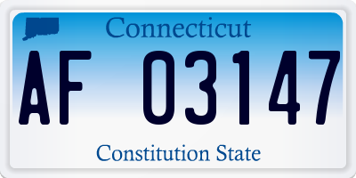 CT license plate AF03147