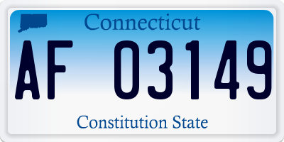 CT license plate AF03149