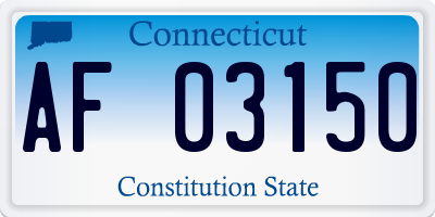 CT license plate AF03150