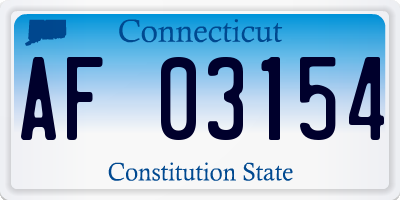 CT license plate AF03154