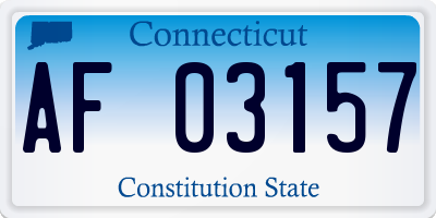 CT license plate AF03157