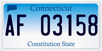 CT license plate AF03158