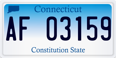 CT license plate AF03159