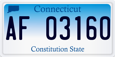 CT license plate AF03160