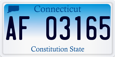 CT license plate AF03165