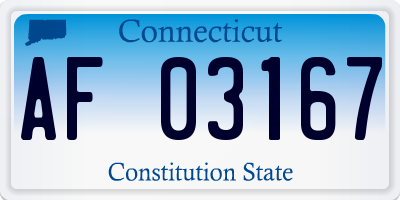 CT license plate AF03167