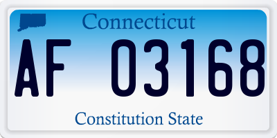 CT license plate AF03168