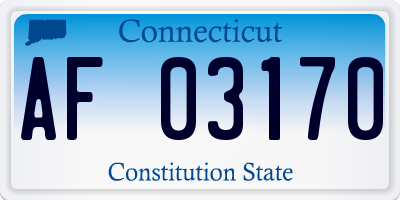 CT license plate AF03170