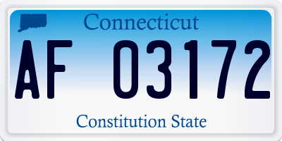 CT license plate AF03172