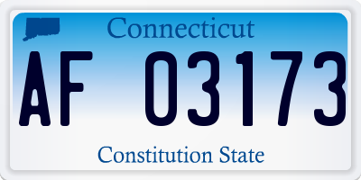 CT license plate AF03173