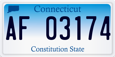 CT license plate AF03174