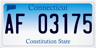 CT license plate AF03175