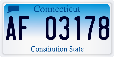 CT license plate AF03178