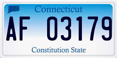 CT license plate AF03179