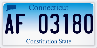 CT license plate AF03180