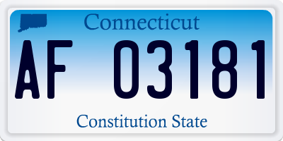 CT license plate AF03181