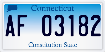 CT license plate AF03182