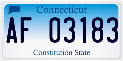 CT license plate AF03183