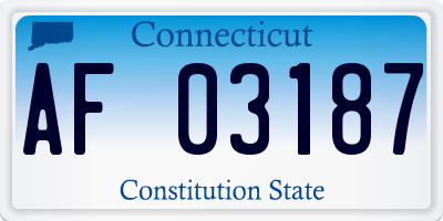 CT license plate AF03187