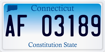 CT license plate AF03189