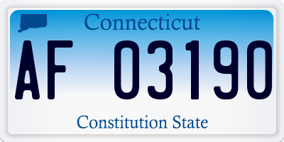 CT license plate AF03190