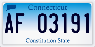 CT license plate AF03191