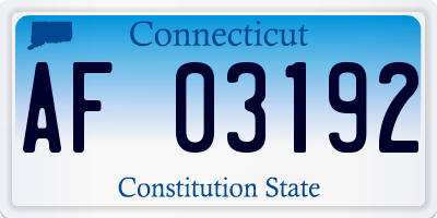 CT license plate AF03192