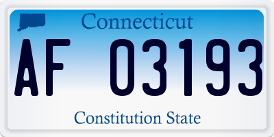 CT license plate AF03193