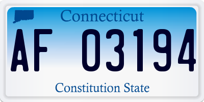 CT license plate AF03194