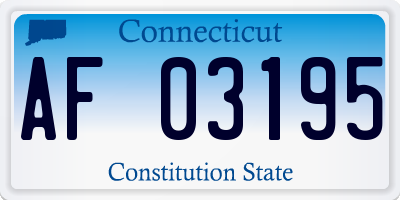 CT license plate AF03195