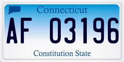 CT license plate AF03196