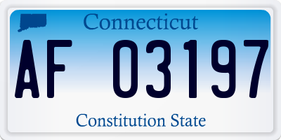 CT license plate AF03197