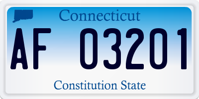 CT license plate AF03201