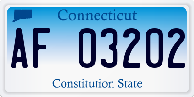 CT license plate AF03202