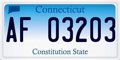 CT license plate AF03203