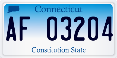 CT license plate AF03204