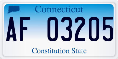 CT license plate AF03205