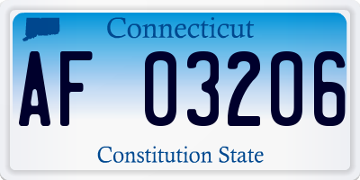 CT license plate AF03206