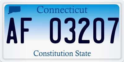 CT license plate AF03207