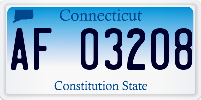 CT license plate AF03208