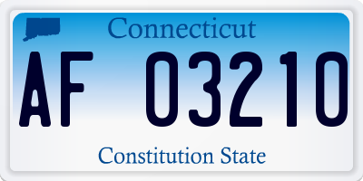 CT license plate AF03210