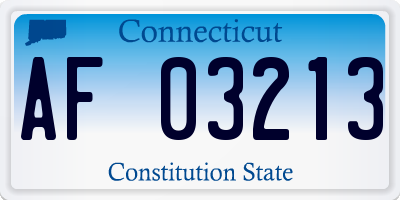 CT license plate AF03213