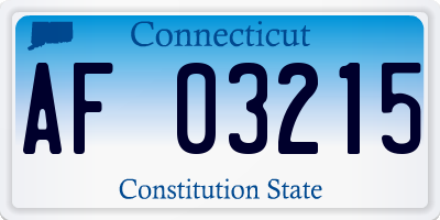 CT license plate AF03215