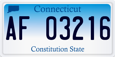 CT license plate AF03216