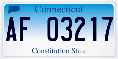 CT license plate AF03217