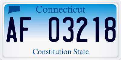 CT license plate AF03218